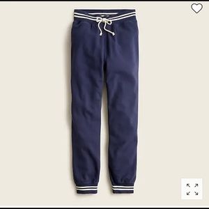 J Crew university striped cuffs Terry Sweat pants. Navy. 3x